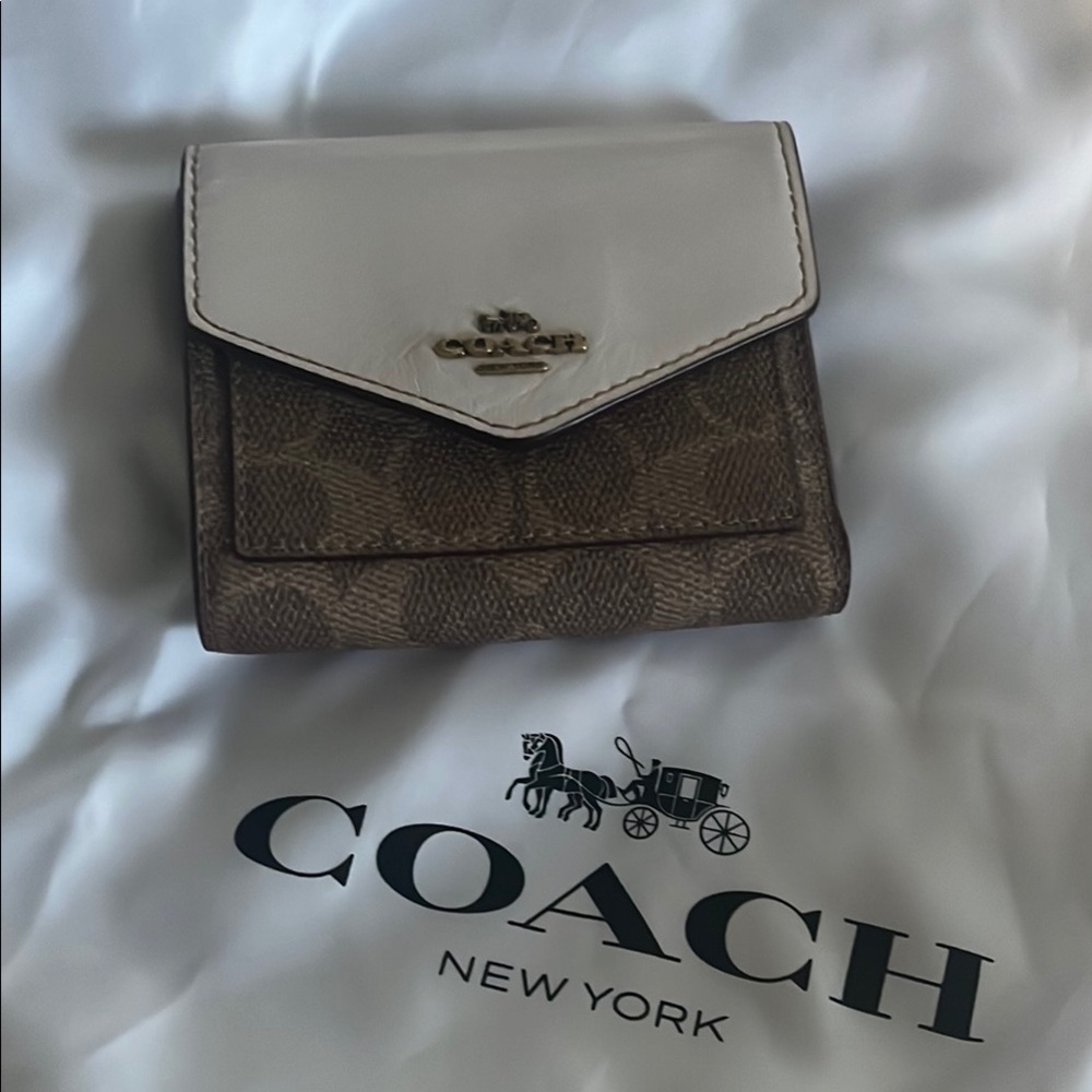 Coach Brown and White Monogram Wallet